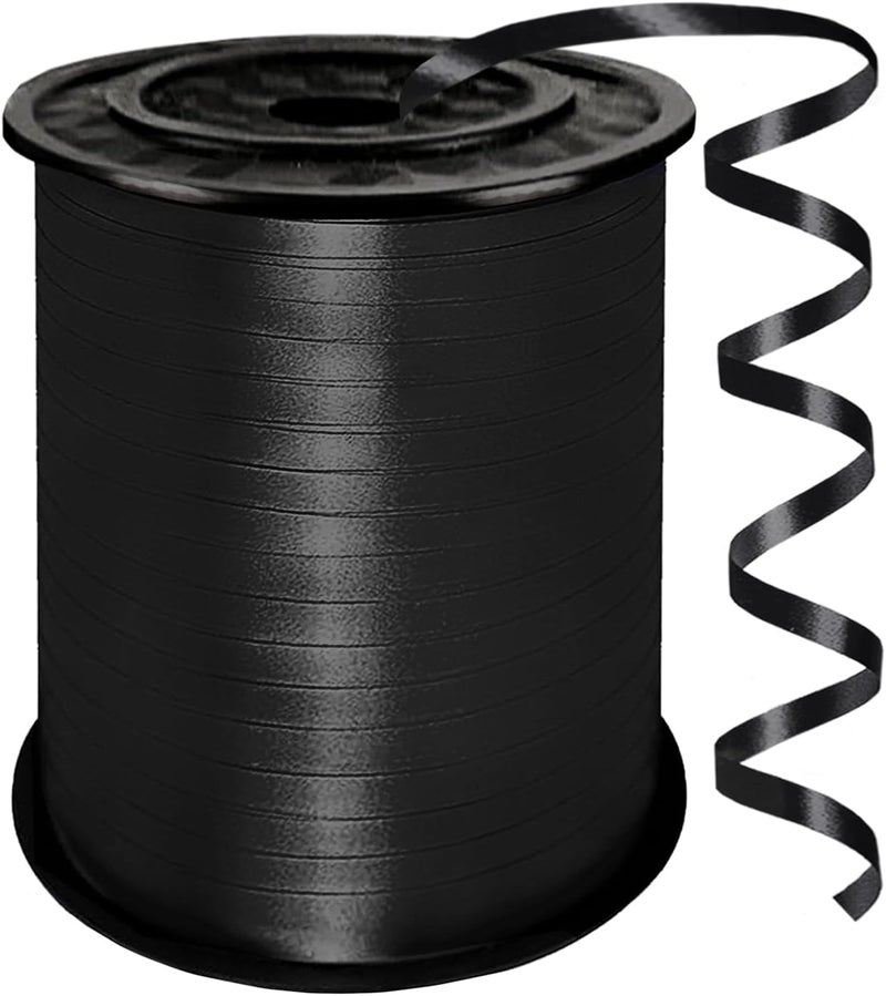 YCDMLJC Black Curling Ribbon,500 Yards Ribbons for Crafts,1/5 Inch Ribbon,Balloon String, Party Decoration,Ribbons for Florist Flower Bows for Graduation Supplies - Image 1
